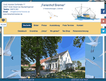 Tablet Screenshot of ferienhof-bremer.de